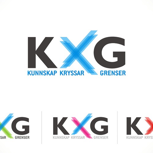 Logo for Kunnskap kryssar grenser ("Knowledge across borders") Diseño de D21