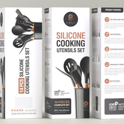 We need the best packaging for our Silicone Cooking Utensils Set Design by DG[Graphix]