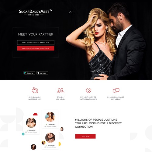 We need a luxury new web design for our sugar daddy project Design by Anonsoft™