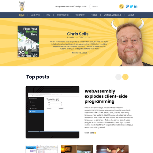 modern redesign for fun technical blog site Design by Technology Wisdom