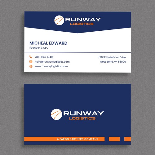 Runway Logistics Business Card Design by moshiur008