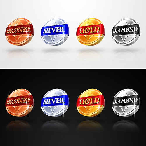 Subscription Level Icons (i.e. Bronze, Silver, Gold, Platinum) Design by Jovana G. ツ