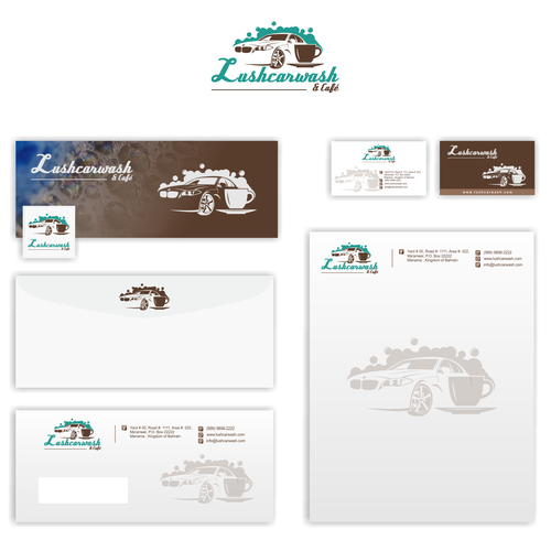 Create a fun cool carwash brand with earthy colours. Design by Khasan Junaidi