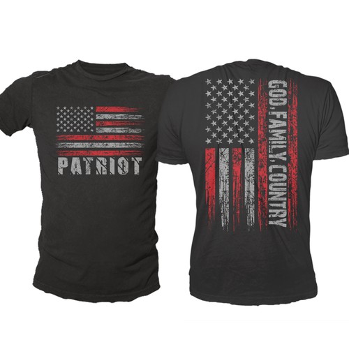 Develop a patriotic shirt that represents: The individual patriot, God, Family, Country Design by -Diamond Head-