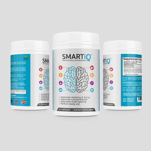 Brain Supplement Label Design Design réalisé par DesignSBS