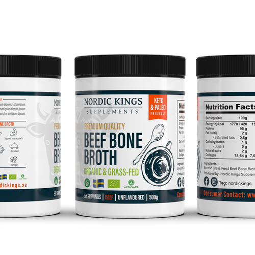 Design a Premium Bone Broth Bottle label Design by KS BOY