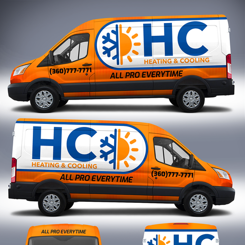 Design a Heating and Cooling Co Wrap in Orange Design by Artpaper ✪