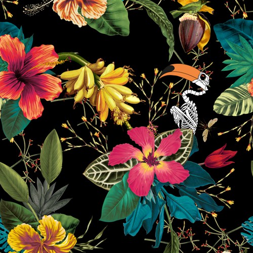 Tropical Fabric Print - Textile Designers & Illustrators Los Angeles fashion brand needs your designs Design by Simeo