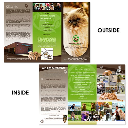 Help us re-brand Boulder's Natural Animal Hospital with a NEW BROCHURE!! Diseño de Flamerro