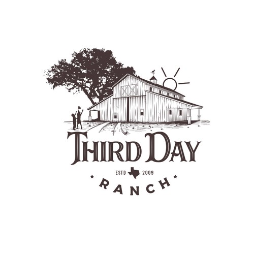 Capture essence of Texas ranch experience in new Third Day Ranch logo-ontwerp door haganhuga