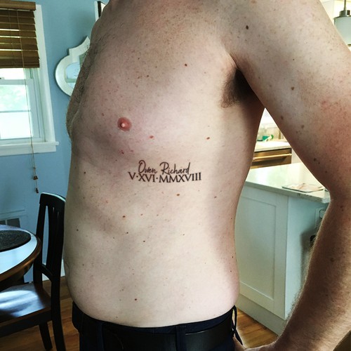 Son's name and birthdate minimalistic tattoo | Tattoo contest | 99designs