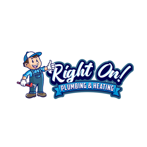 Right On! Plumbing Mascot Logo