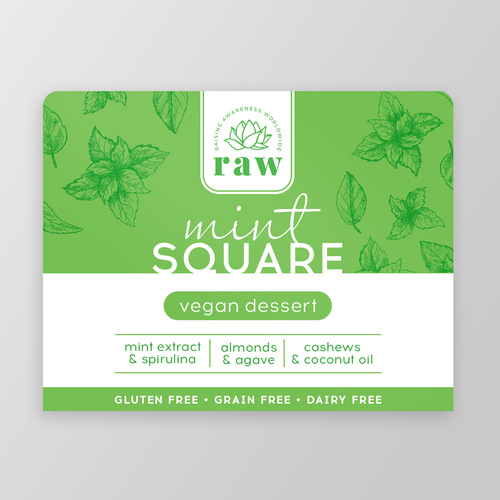 Vegan dessert product label Design by O!shine-design