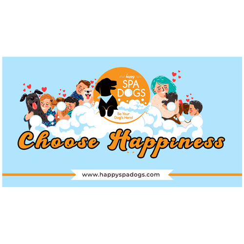 Choose Happiness Banner Design Ontwerp door Rooni