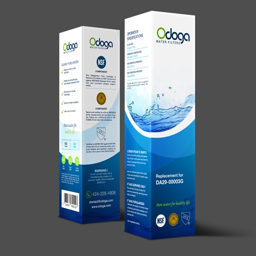 Looking for modern & luxurious redesign of water filter packaging Design by UniqueHub