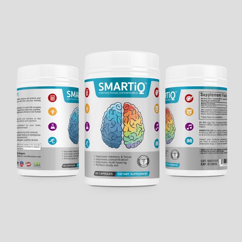 Brain Supplement Label Design Design réalisé par DesignSBS