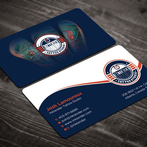 Diseño de I need a strong business card design for my custom tattoo studio Inktender de prosenjit_P