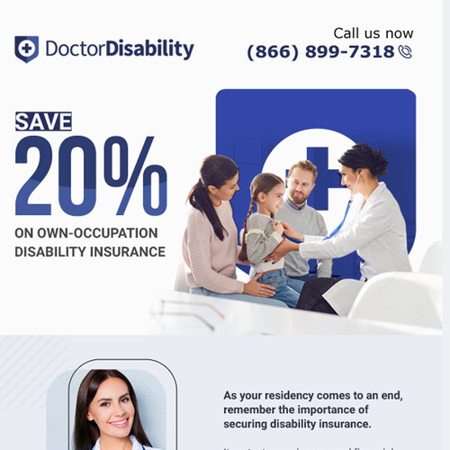 Design an email template for disability insurance for doctors Design by Alphabet ♥