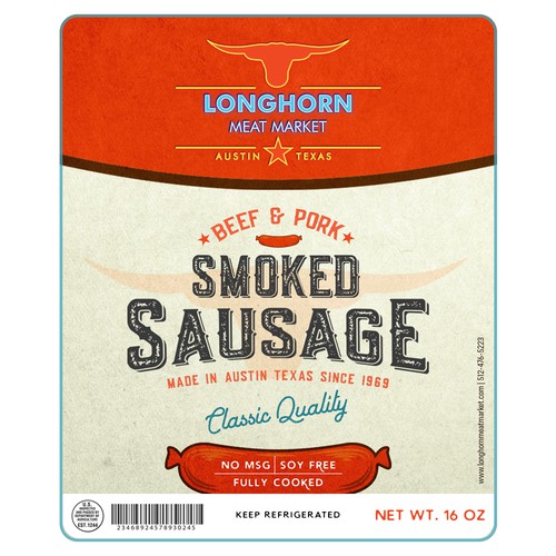 Smoked Sausage Label Design by sam2305