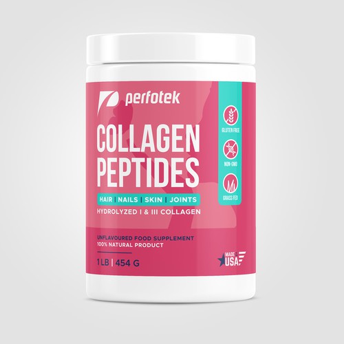 Packaging label for Collagen Peptides jar Design by Igor Calalb