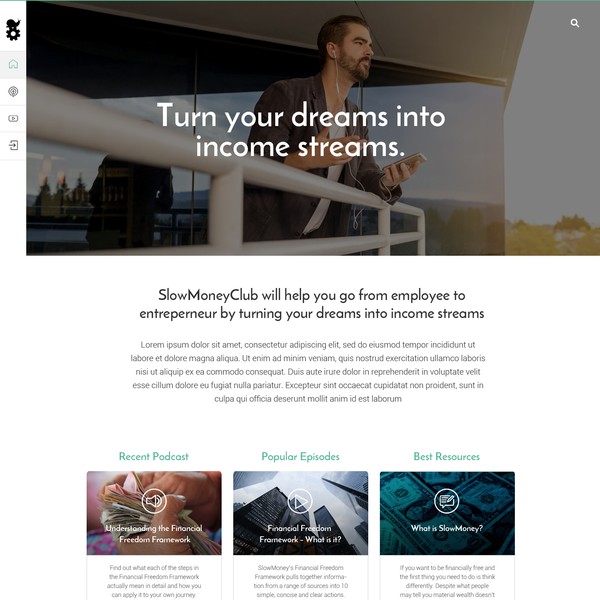 Sleek and beautiful site re-design for SlowMoneyClub