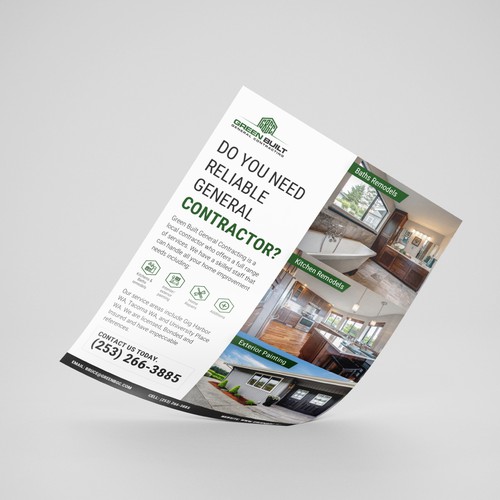 Flyer for General Contracting Company Design by Zarabrook