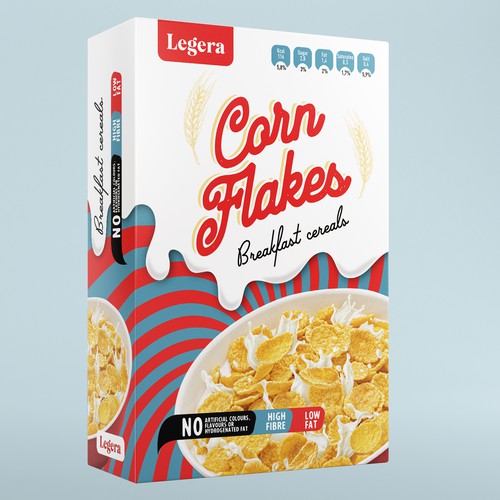 Premium cereal breakfast packaging (Corn Flakes) Design by Davi Giolo ★