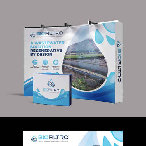 Design a Clean Trade Show Backdrop/Podium for a Regenerative Agriculture/Wastewater Company Design by dezignedge*