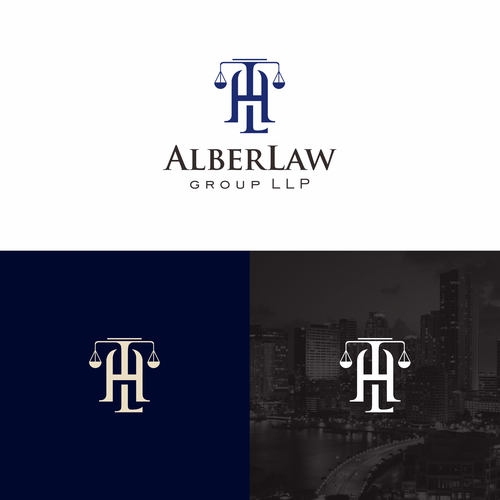 Law office firm logo keep Alber Law separate it looks better Design by Lita Young