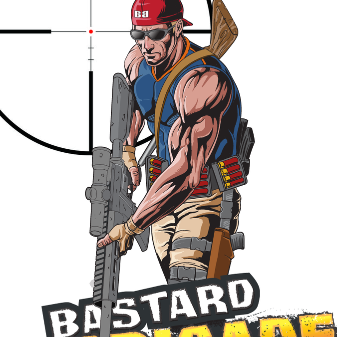 Create a illustraion/graphic nefarious, badass character for "Bastard