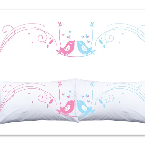 Looking for a creative pillowcase set design "Love Birds" Design por f-chen