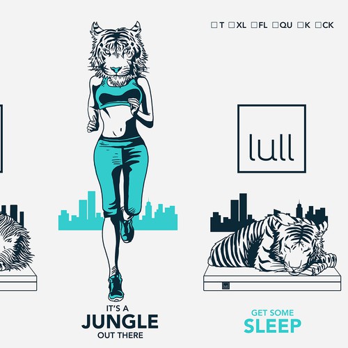 Illustrate an Awesome Urban Jungle onto Our Lull Mattress Box! Réalisé par ANDREAS STUDIO