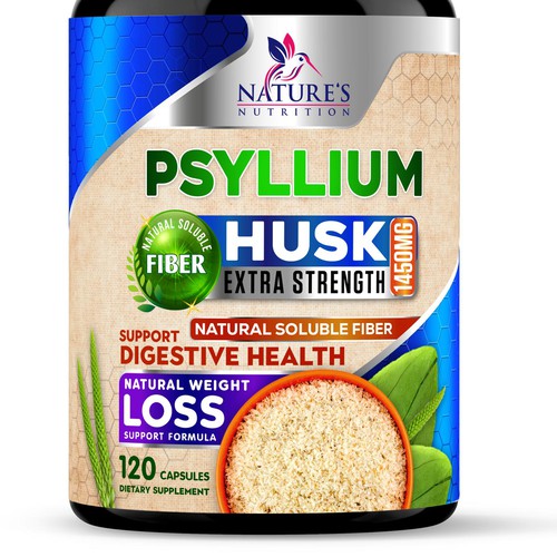 Natural Psyllium Husk Capsules Design needed for Nature's Nutrition Design by JOHN's_AlphaCreation