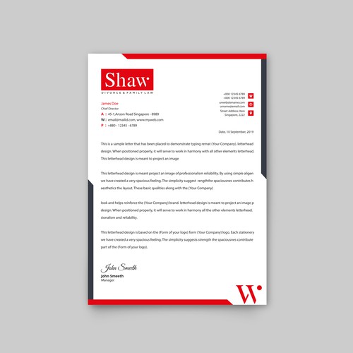 Letterhead for Divorce & Family Law Firm; Modern, Conservative Design Design by Vect Box