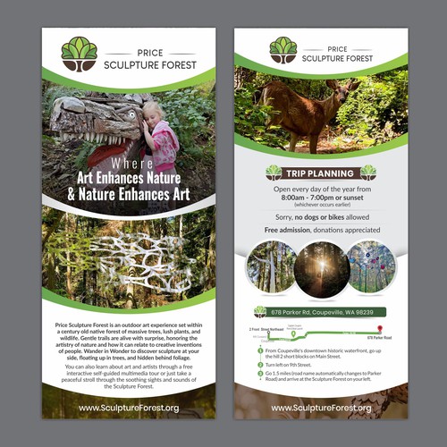 Enticing Rack Card for Unique and Fun Sculpture Park Nature Preserve Design by Dzine Solution
