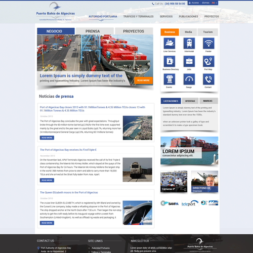 New website design for an important seaport Diseño de Pinku