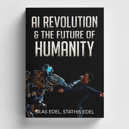 Futuristic AI Book Cover - AI vs Humans/Dark Design by -Saga-
