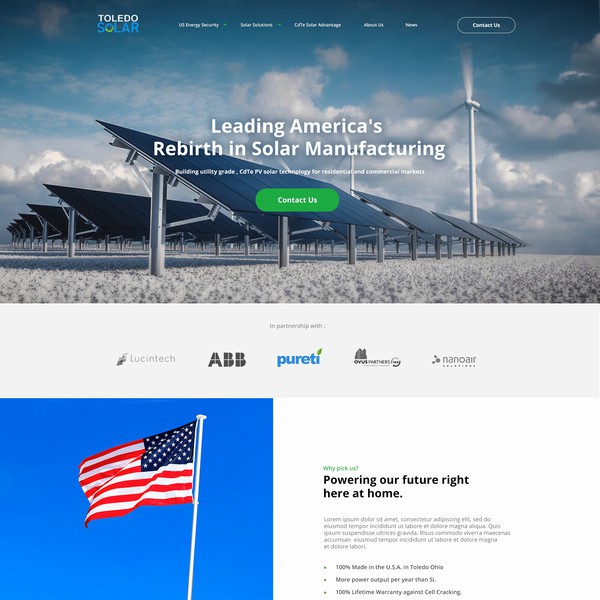 Solar energy Webdesign