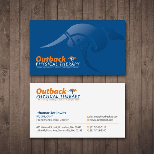 Business card for 2 clinic physical therapy office Design by Tcmenk