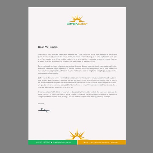 "Renewable Energy Company Letterhead" Design by chandrayaan.creative