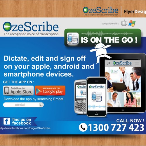 OzeScribe needs a new postcard or flyer Design by Boket
