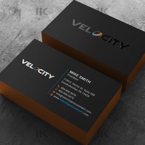 Velocity Procurement - Logo Rebranding - Business Card Design Design by IK_Designs