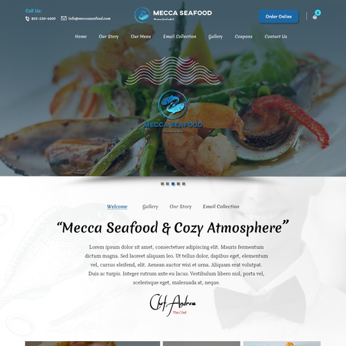 Design Miami Soul Seafood Restaurant Concept 1 Page Only por Udaan Technologies