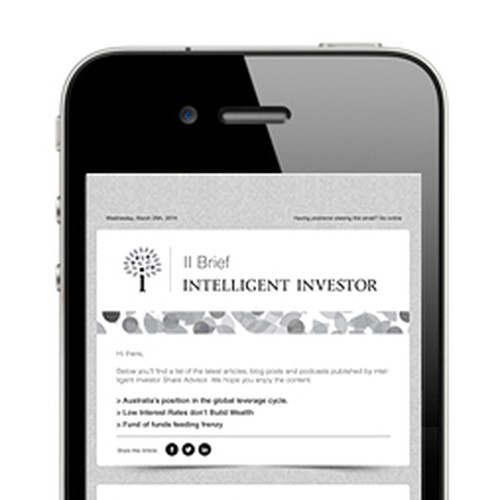 Create a weekly email newsletter template for Intelligent Investor Design von Someguys