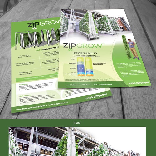 Brochure design for indoor, vertical hydroponic farm Design by Logicainfo ♥