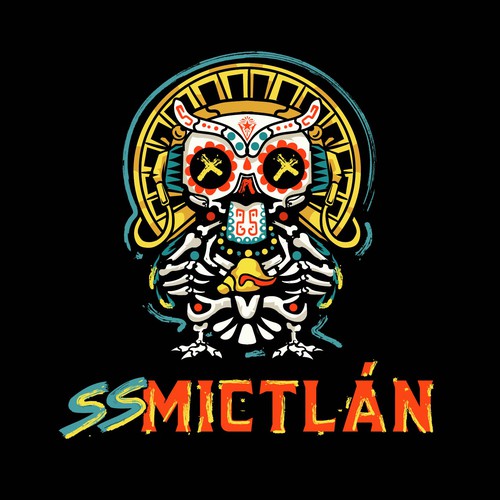 Mexican land of the dead inspired logo for rock recording studio Design by Deduder