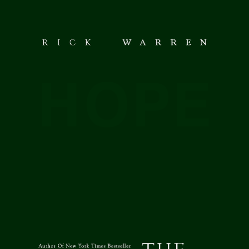 Design Rick Warren's New Book Cover Design by Sander Siswojo