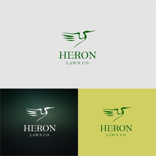 Modern Lawn Care Business with Heron Design by i-ali