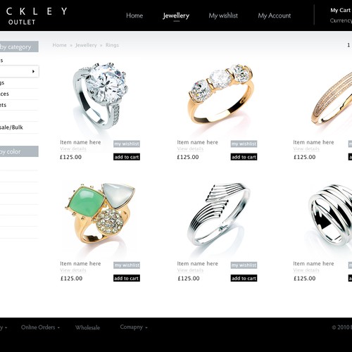 Jewellery E-Commerce Template Required For Magento Diseño de galinka
