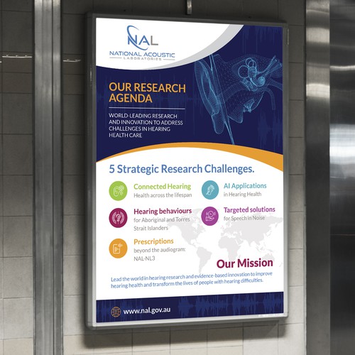 Create an engaging poster for a world-leading hearing research and innovation institution! Design by Hadi (Achiver)